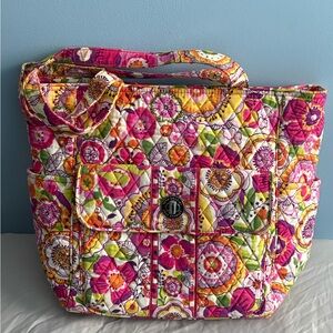 Vera Bradley Pink and Green Floral Tote